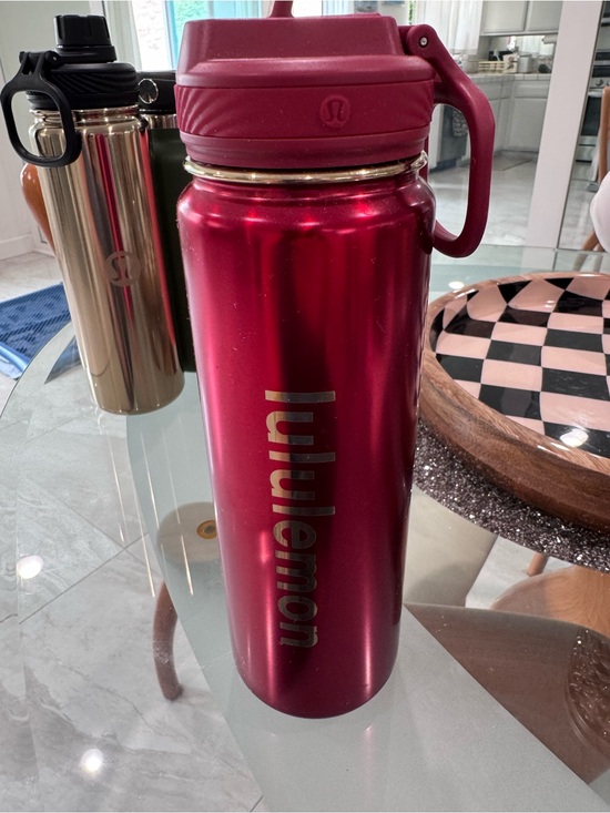 lululemon athletica Other - lululemon athletica Metallic Rose Red Insulated Water Bottle